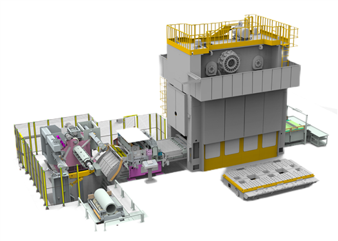 Coil feed line with Press Transfer System for High strength continuous stamping line